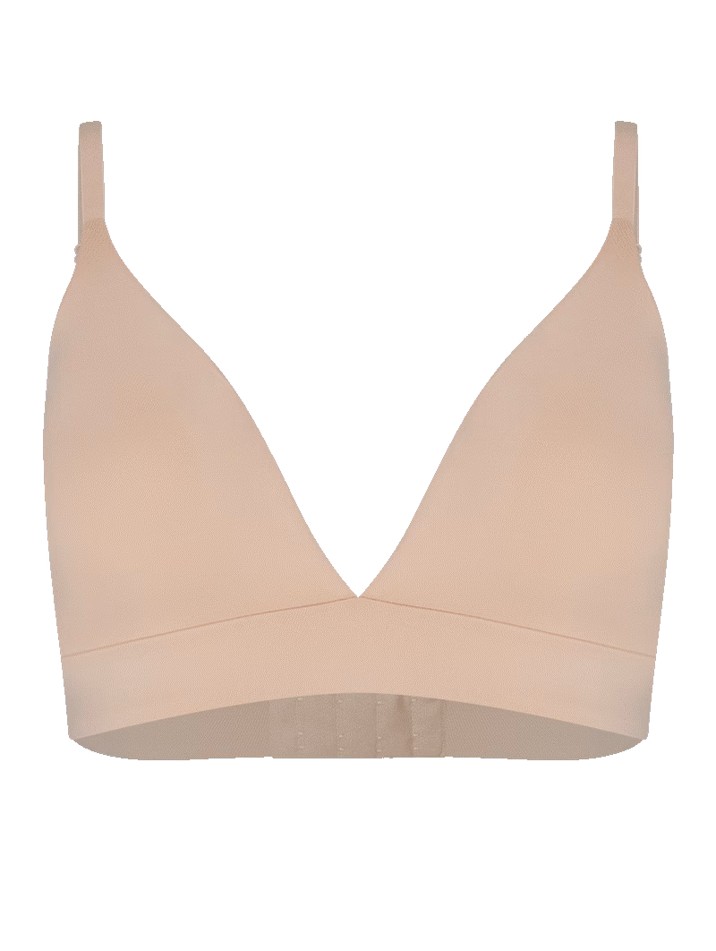 Brasier Triángulo Alargado con Copas Removibles en Microfibra – Beige - Image 4