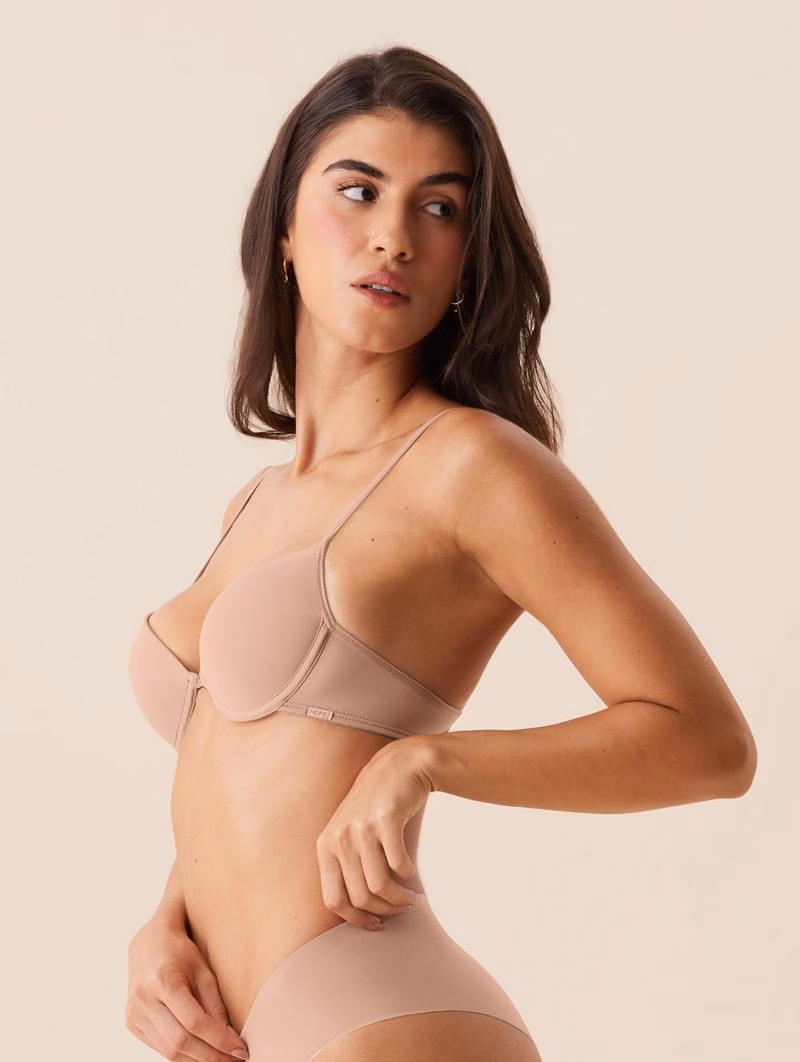Brasier Push-Up de Microfibra Suave Beige Gamuza - Image 3