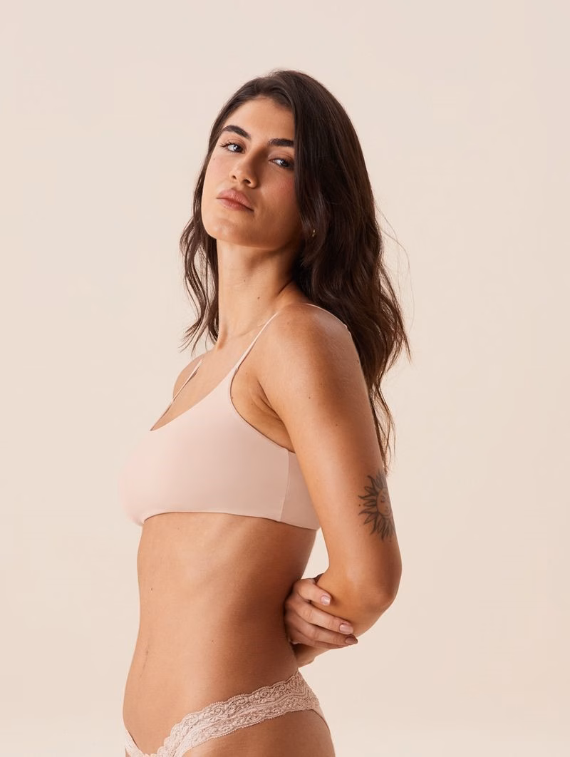 Top con Copa Removible en Microfibra – Beige Ballet - Image 3