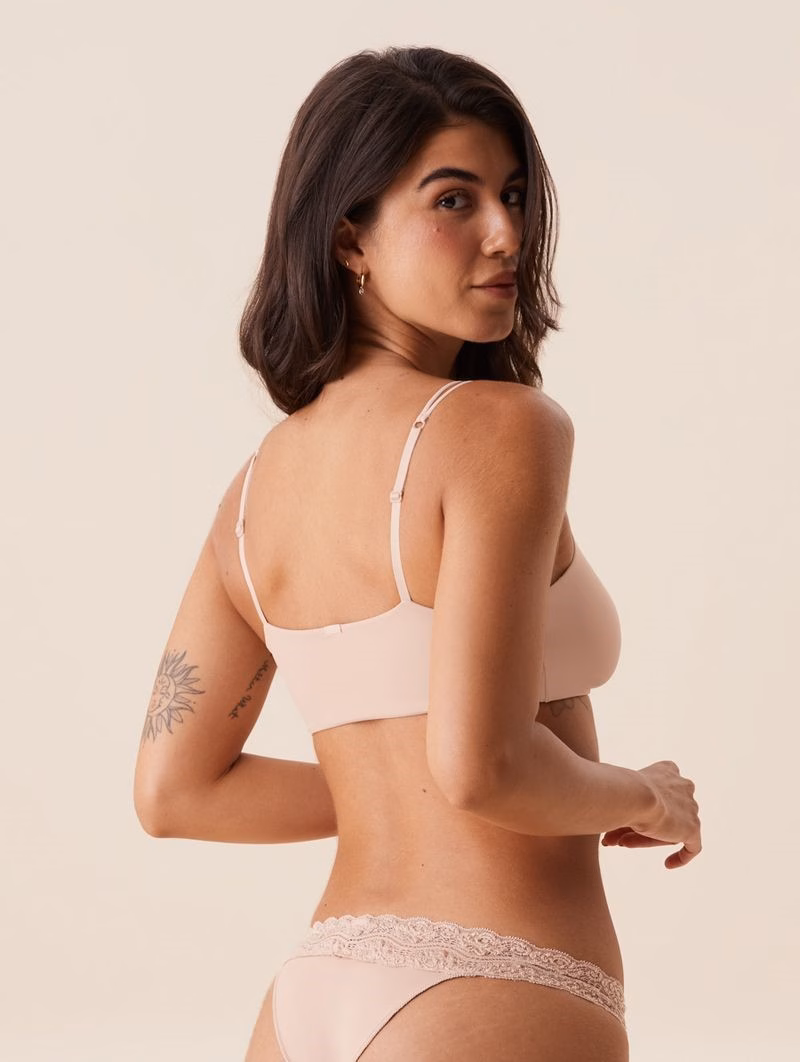 Top con Copa Removible en Microfibra – Beige Ballet - Image 2