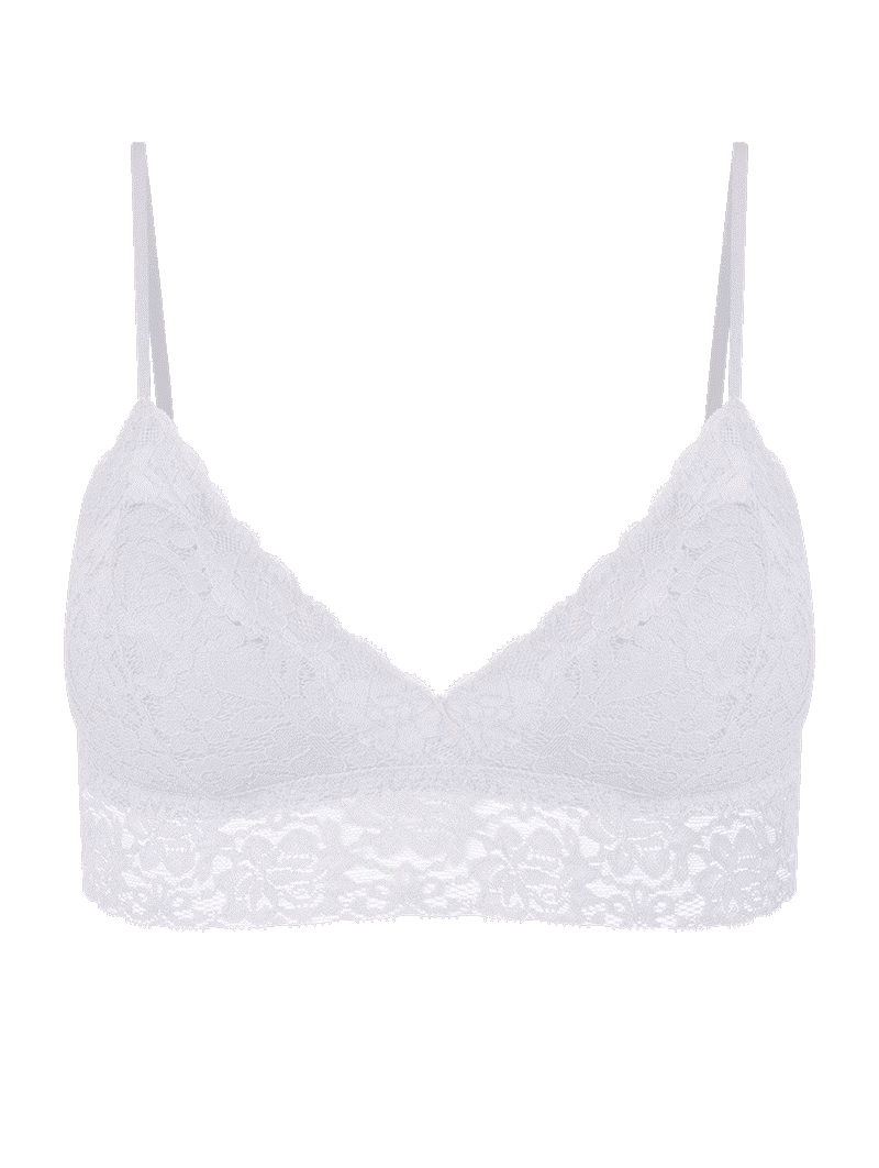 Brasier Top Triángulo de Encaje con Copas Removibles – Blanco - Image 4