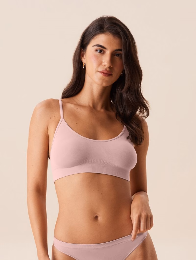 Brasier Top de Microfibra Light sin Copas ni Aros – Rosa Viejo