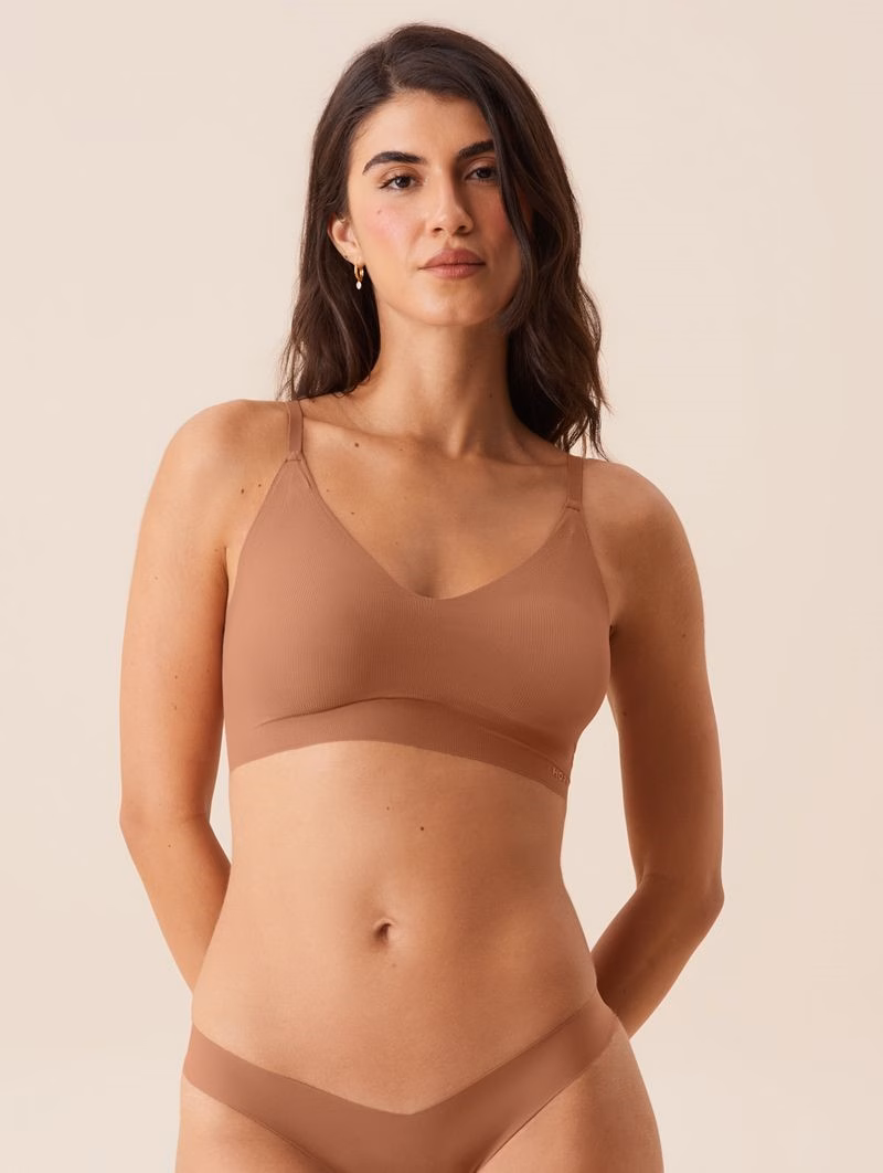 Brasier Top Naked con Copas Removibles – Marrón