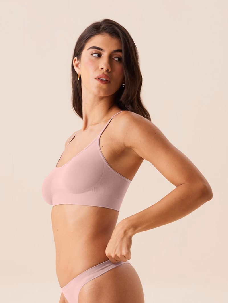 Brasier Top de Microfibra Light sin Copas ni Aros – Rosa Viejo - Image 3