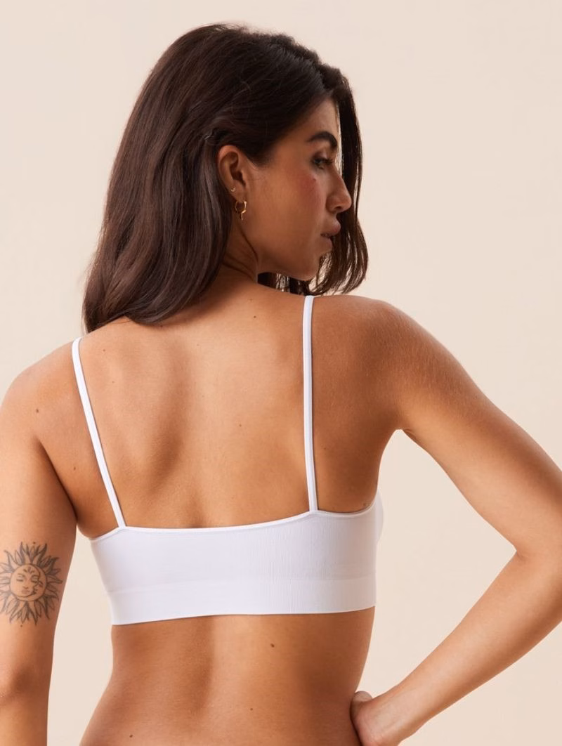 Brasier Top de Microfibra Light sin Copas ni Aros – Blanco - Image 2